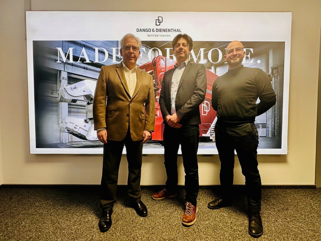 Ein Foto von dem CEO von DANGO & DIENENTHAL Dr. Jens-Uwe Heitsch und der Agentur Leruste & Cie mit Thomas Poteau und Simon Hebting